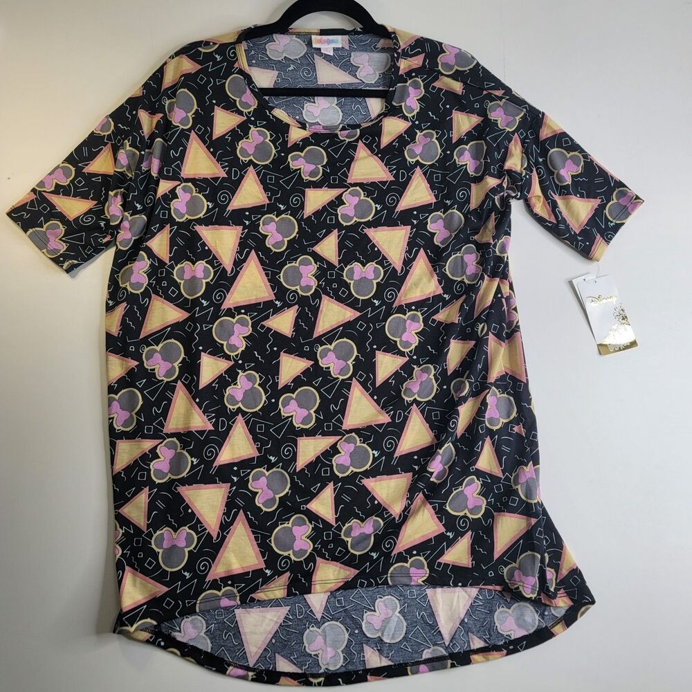 Official Disney Minnie Mouse Graphic Tunic Top Small Pink Black High Low NWT